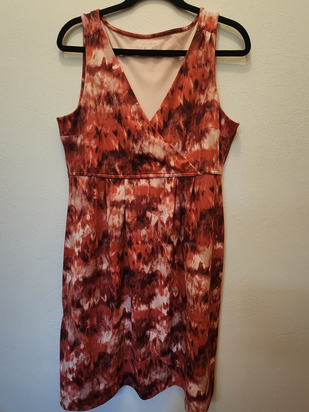 Eddie Bauer Tie-Dye V-Neck Midi Dress Size Large